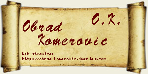 Obrad Komerović vizit kartica